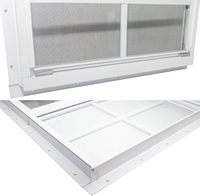 Ventana de aluminio empotrada para cobertizo con vidrio templado y mosquitera de fibra de vidrio para gallinero, casa de juegos, garaje doméstico
