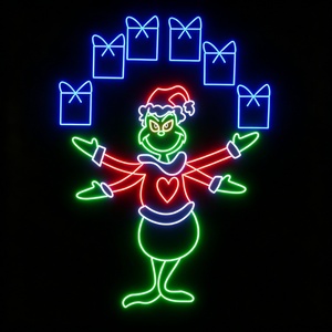 Luz navideña impermeable con diseño de Scrooge Grump y The Grinch para decoración exterior navideña - Product Image 1