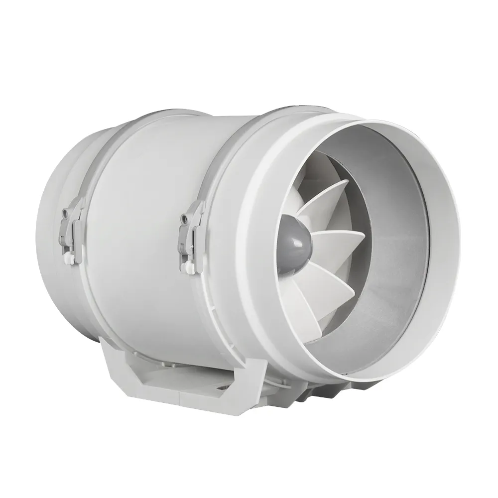 Ventilador de conducto circular de ventilación en línea de flujo mixto axial de 4, 6 y 8 pulgadas con motor de CA