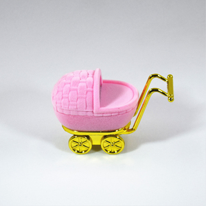 Schöne Kinderwagen Samt Schmucks cha tulle Ehering Geschenk <span class=keywords><strong>box</strong></span> Halter Fall für Ohrringe Halsketten Display Schmuck verpackung <span class=keywords><strong>Box</strong></span> - Product Image 1