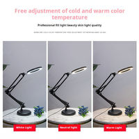 Wholesale Bedside Bedroom Magnifier Glass Beauty Nail Table Lamp Led Eye Simple Learning Office Iron Clip or Base Table Lamp