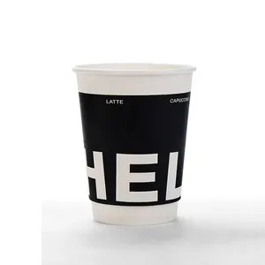 Modern new design 12oz hot sale paper coffee cups with lids