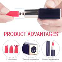Meistverkaufter Original Dua Female 3-Köpfiger Lippenstift-Vibrator 9 Vibrationsmodi IPX7 Wasserdicht USB Wiederaufladbar für Klitoris und Brustwarzen