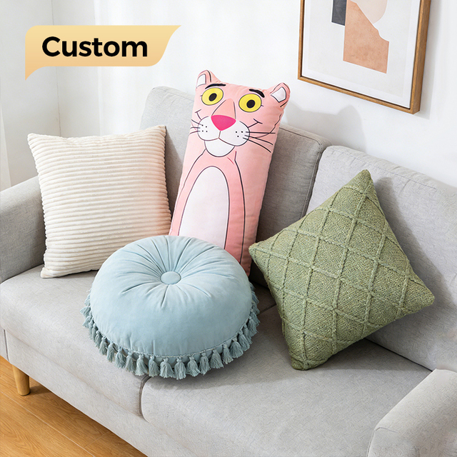 Wholesale Custom Shape Super Soft Polyester Plush Fabric Seating Pillow Custom Logo Factory Hot Sale Bulk Order Throw Pillow