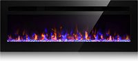 Chauffage de cheminée électrique à flamme décorative noire de 40 pouces avec affichage à LED Installation d'insertion certifiée CE GCC Fonction chauffante