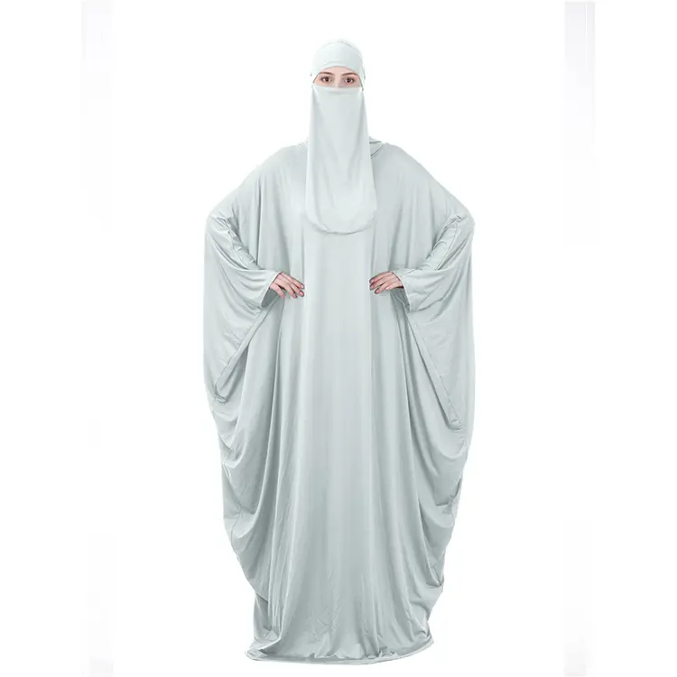 Jilbab en coton musulman 2 pièces, abaya jilbab style dubaï, vente en gros, collection 0341