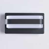 Applique Murale LED Carrée en Aluminium, Extérieure et Intérieure, IP44, Éclairage Haut et Bas, Noire, Moderne, pour Maison, Jardin, Escaliers, Chambre, Chevet, Salle de Bain