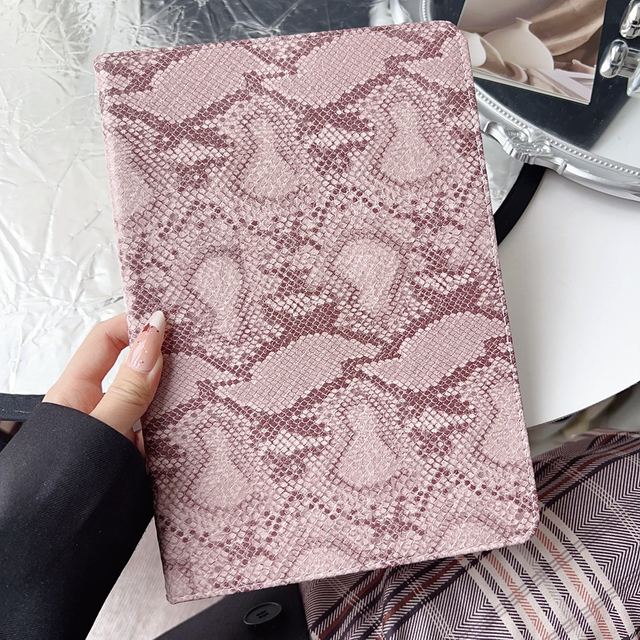 Leather Case For iPad 6 7 8 9 10th 11th 12th Stand Case Air 3 4 5 Pro Mini 2025 A16 2026 10.2 10.9 11 Snake Texture Cover
