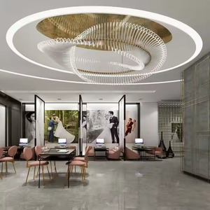 Acrylique vague maison lustre éclairage salon hôtel centre commercial forme d'arête de poisson lampes suspendues - Product Image 3