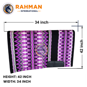 Tapis de selle en feutre de laine premium pour le barrel racing western avec protections en cuir huilé durables et absorption maximale des chocs - Product Image 2