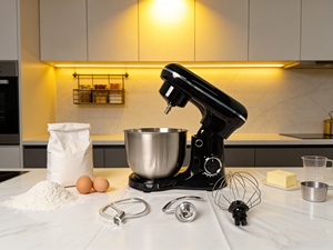 <span class=keywords><strong>Robot</strong></span> <span class=keywords><strong>culinaire</strong></span> électrique multifonction 1500W 5.2L avec batteur mélangeur pour gâteaux, pain et pâte à pain - Product Image 1