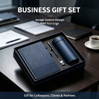 Coffret Cadeau d'Entreprise : Ensemble de Papeterie Exécutive avec Carnet A5 en PU, Stylo, Porte-clés, Bouteille d'Eau – Idéal pour Réunions d'Affaires, Logo Personnalisé, Vente en Gros, Finition Soie