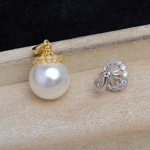 Colgante de Plata S925 con Perla y Cabeza Envuelta en Concealer, 11-12 mm, Accesorios DIY para Joyería JG5952, Colgante y Dije de Diamante - Product Image 1