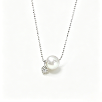 Collar Minimalista de Perlas Cultivadas de Agua Dulce, Cadena de Plata con Perlas Móviles, Talla Universal, Joyería para Niñas, Venta al Por Mayor