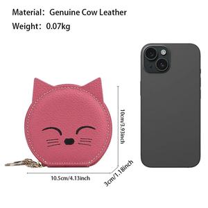 Porte-monnaie AndoBag pour femmes, en cuir de vache véritable, pochette à monnaie tendance, style coréen, petit sac de rangement avec porte-clés 1530 - Product Image 2
