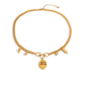 Collar de acero inoxidable con colgante de helado, chapado en oro de 18 quilates, joyería de moda para mujer, uso diario. - Product Image 5