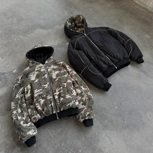 Vestes d'hiver personnalisées à capuche et à fermeture éclair, ultra légères, en duvet de <span class=keywords><strong>canard</strong></span> et d'<span class=keywords><strong>oie</strong></span>, réversibles, avec logo, rembourrées, style bulle, pour hommes et femmes - Product Image 1
