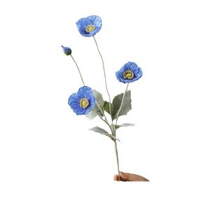 Venda quente Única Papoula Flores Anêmona Branco Artificial Mar Anêmona Flor para Casa Decoração Interior Do Casamento - Product Image 6