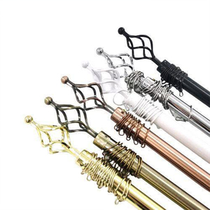 <span class=keywords><strong>Comores</strong></span> Îles Rétro Antique Simple Embouts De Rideau Double Supports Fer Or Rose Tringles À Rideaux Ensemble - Product Image 1