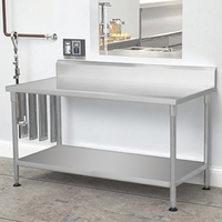 Nouvelle table de travail à 2 niveaux en acier inoxydable pour cuisine commerciale, table pliante pour restaurants et équipements hôteliers
