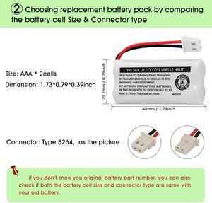 Aaa 300mah 2.4v batterie nimh nimh batterie batterie nimh pour BT162342 BT262342 BT183342 BT283342 AT & T EL52351 TL90070 <span class=keywords><strong>VTech</strong></span> - Product Image 5
