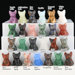 Mini Figurines de bouledogue français en cristal de Quartz, décoration de la maison, cadeau pour enfants - Product Image 2