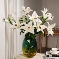 Fleurs de lys artificielles de haute qualité, grande taille, en soie, réalistes, fausses fleurs, décoration pour Noël, le Nouvel An chinois, la maison et le bureau