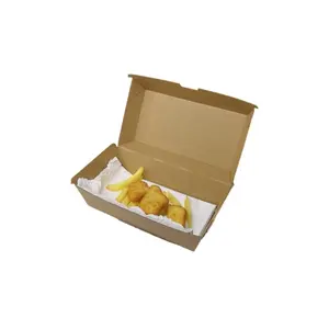 Biodegradable Brown Kraft Paper Snack Box F Flute Corrugated Food Box Recyclable Burger Boxes with Stamping Embossing Features