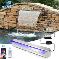 Cascade d'eau LED en acier inoxydable personnalisée en usine, rideau d'eau extérieur, robinet d'eau, cascade de piscine