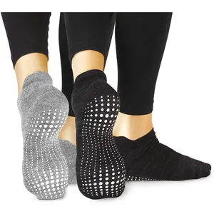 Сделанные на заказ однотонные противоскользящие носки для йоги женские хлопковые носки для пилатеса и йоги