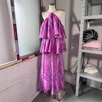 Vente en gros d'usine Robe midi printemps été 2026 Femme Helter Vintage Sans manches Volants en cascade Superpositions Robe décontractée de plage