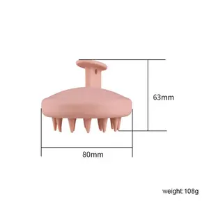 OEM/ODM 3.14*2.4 Inci Sikat Sampo Pemijat Kulit Kepala Silikon Tahan Air Dapat Digunakan Kembali Silikon Lembut Sisir Sikat Rambut Bayi Membersihkan Rambut