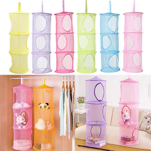 Organisateur de rangement mural pliable multicouche en polyester, panier à jouets, sac de rangement pour vêtements pour armoire - Product Image 5