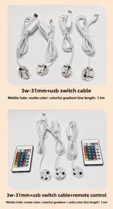 Scheda Luminosa RGB SMD5730 31mm 5V per Luce Notturna, Base in Legno Massiccio per Sfera di Vimini, Circuito Rotondo 3W - Product Image 6