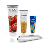 Tube compressible en aluminium de qualité alimentaire imprimé sur mesure pour l'emballage de pâte de tomate et de moutarde, approuvé par la FDA