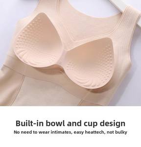 Haut de base musculaire <span class=keywords><strong>sans</strong></span> couture pour femmes <span class=keywords><strong>gilet</strong></span> thermique en velours d'hiver avec base doublée de polaire camisoles tricotées <span class=keywords><strong>sans</strong></span> manches - Product Image 2