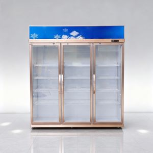 Réfrigérateur à boissons commercial à 3 portes, refroidissement direct, affichage numérique, refroidissement par air, étagères réglables pour boissons froides - Product Image 4