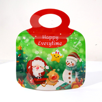 Pochette Doypack en plastique de qualité alimentaire, forme irrégulière, avec fermeture éclair et poignée, écologique, pour bonbons et snacks, très vendue pour Noël