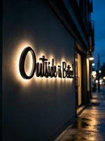 Enseignes électroniques personnalisées pour entreprises, réception, enseignes LED 3D rétroéclairées, enseignes de devanture de magasin personnalisables, logo métallique, enseignes pour bâtiments et commerces