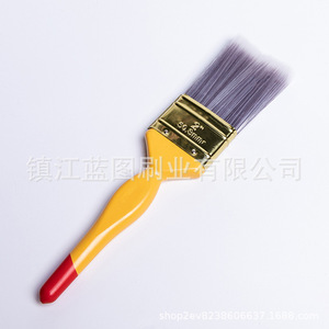 Pinceaux plats à fibres chimiques, à poils effilés, manche en plastique, jaune crème, origine Zhenjiang, LT730B, pour peinture - Product Image 5