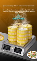 Four à vapeur commercial haut de gamme à remplissage automatique d'eau, armoire de cuisson à vapeur pour pains et rouleaux de riz, chauffage à température constante 8000W 4 trous