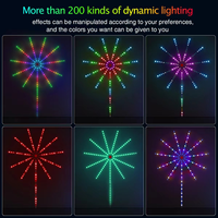 Pour Bluetooth RGBIC feu d'artifice lumière LED musique synchronisation éclairage décoratif Option étanche pour les vacances de noël en plein air