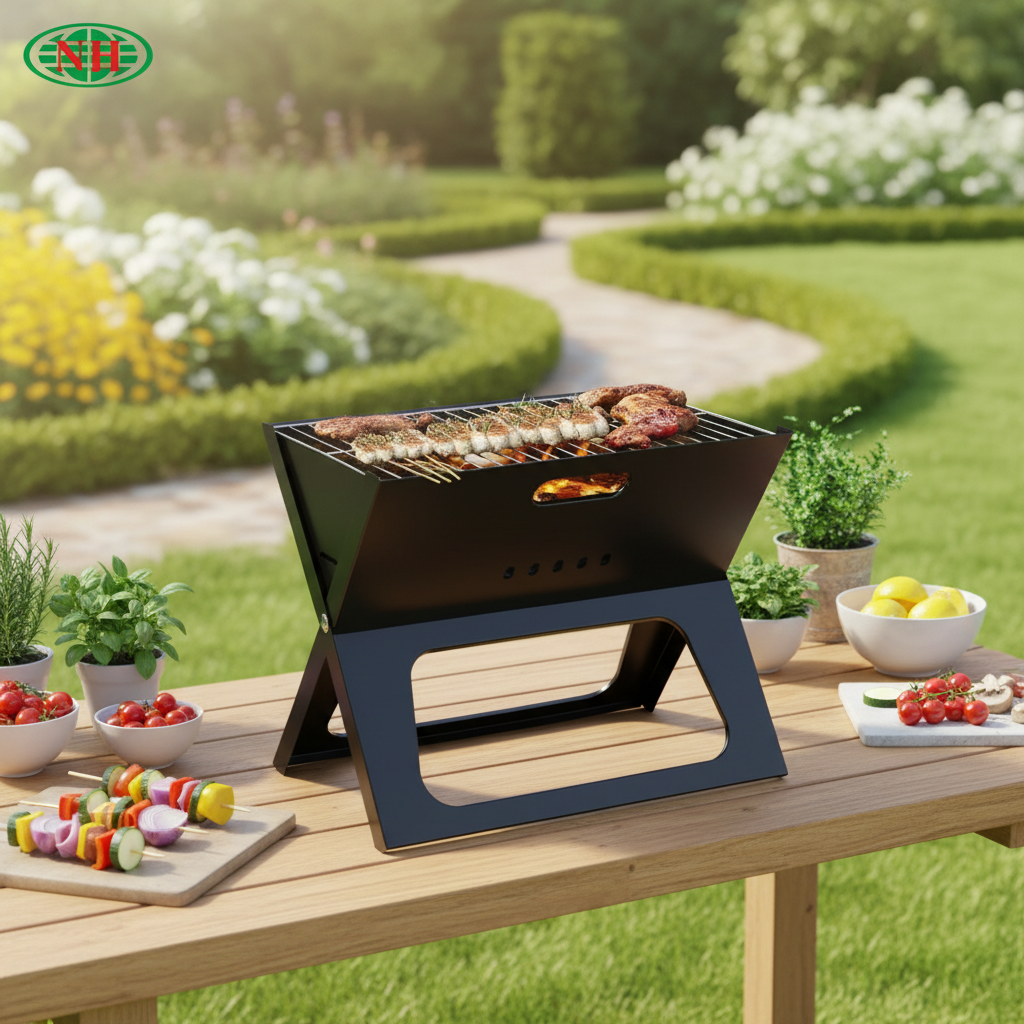Barbecue Pliant Valise Charbon De Bois Portable - Camping, Pique-nique, Jardin