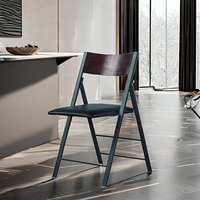 Design classique maison meubles de salle à manger haute qualité PU coussin chaises pliantes barre en acier au carbone utilisation de bureau