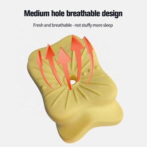 Bantal Memory Foam ortopedi ergonomis, penopang leher kontur ritsleting untuk menghilangkan nyeri bahu geometris Natal - Product Image 4