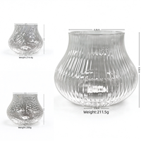 Verre à boire en verre soufflé martelé côtelé personnalisé avec logo, 380 ml, sans plomb, pour latte glacé, vin, jus, café, bar, hôtel