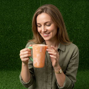 Modern Resin Mug Eco-Friendly Dishwasher Safe Orange Green Handle Durable Party Wine <b>Beer</b> 6L+ Capacity - Product Image 1