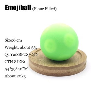 Wholesale Pink Green Emojiball TPR Soft Rubber Flour <b>Squeeze</b> Toy Stress Relief <b>Ball</b> 6cm 55g Custom Logo - Product Image 3