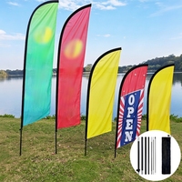 Drapeau plume transfrontalier en gros, design goutte d'eau court, bannière publicitaire pour extérieur, magasin de détail, camion de restauration - MAINTENANT DISPONIBLE