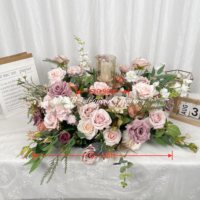 Boule de fleurs artificielle de 60 cm, design Hortensia Rose Ranunculus, décoration de centre de table de mariage, grande boule de fleurs artificielles bleues et blanches